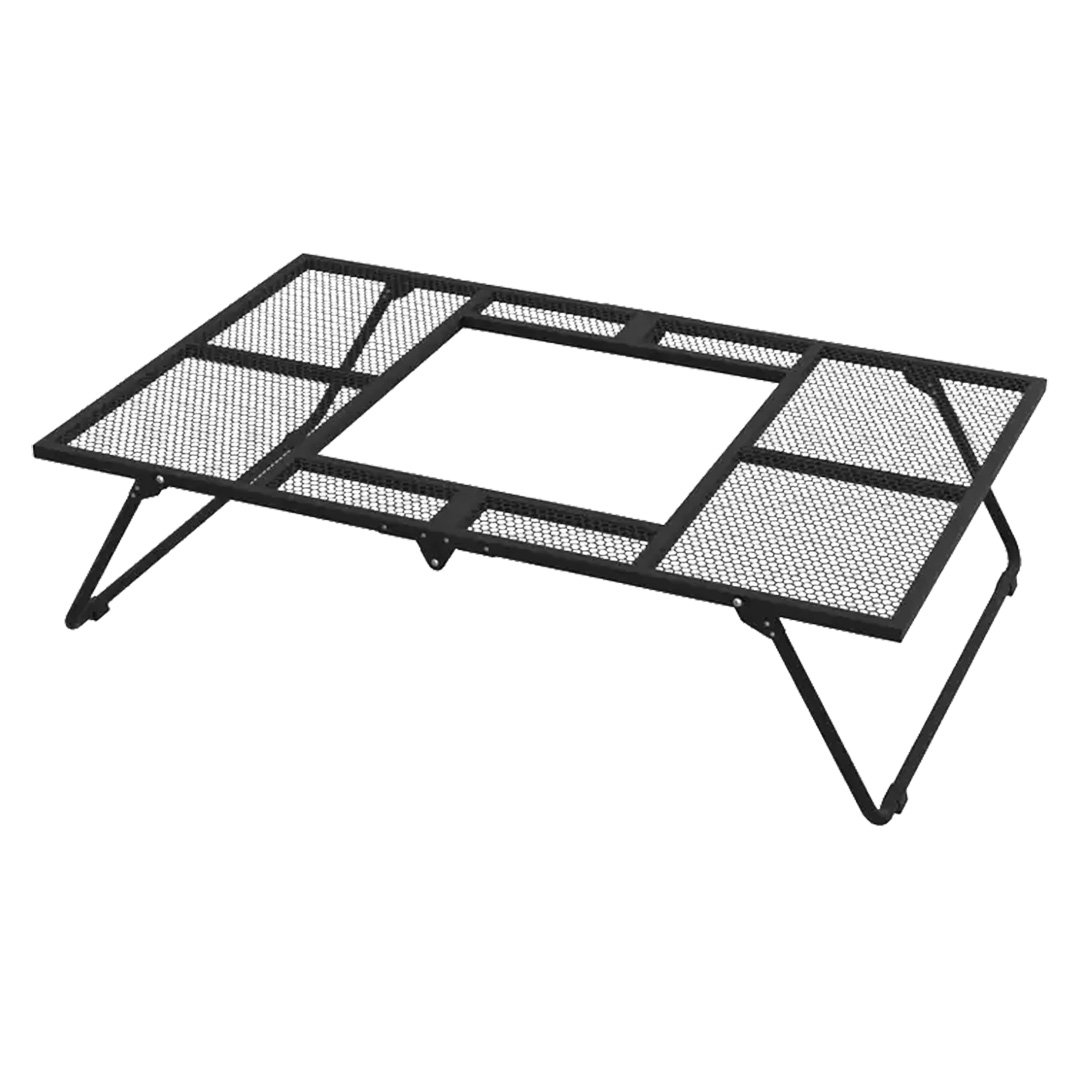 MG Table with hole to kindle firewood in The middle and grill are foldable Made of treated stainless steel